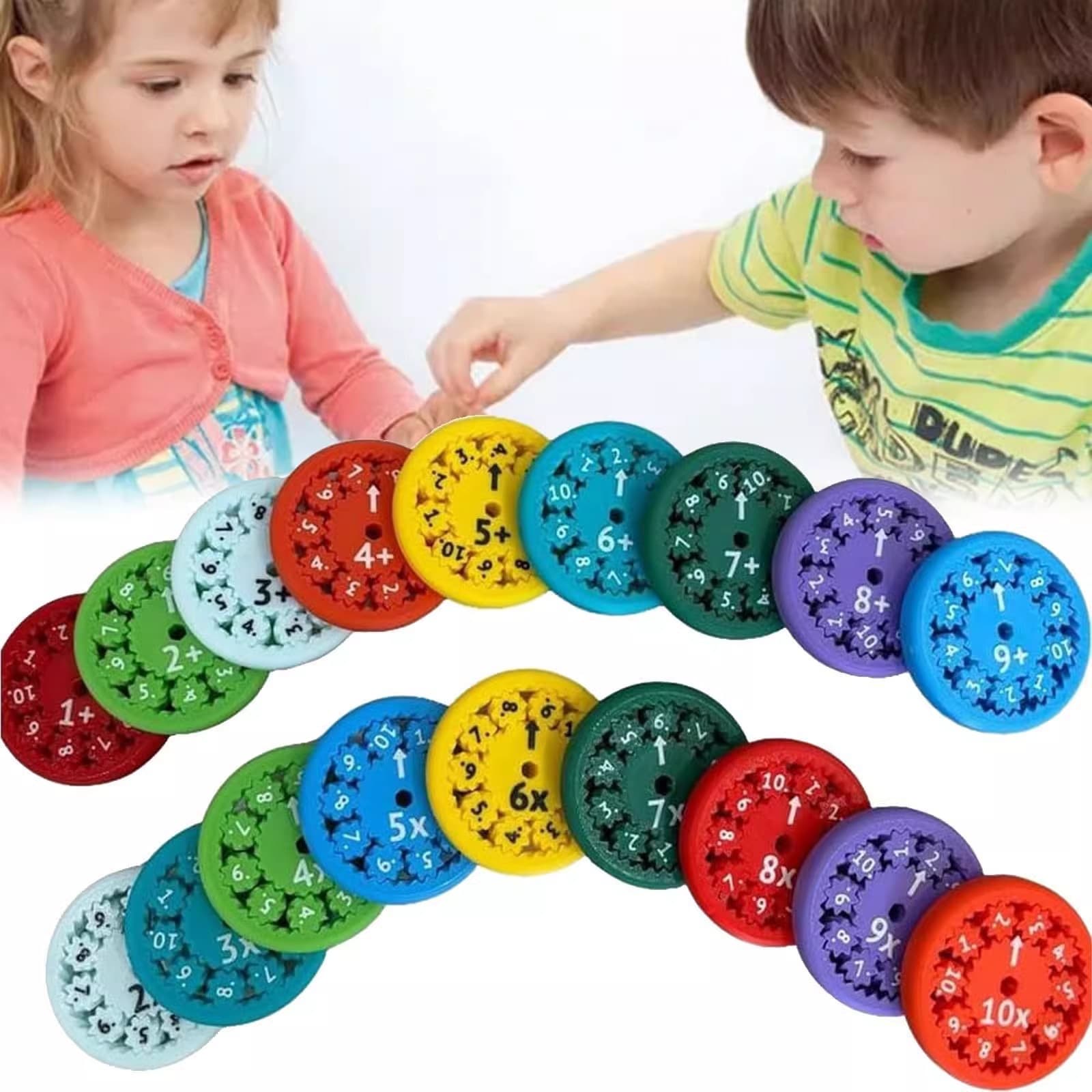 Pião giratório digital para dedo para ensino de matemática, brinquedo com engrenagens, antiestresse, adição e subtração, multiplicação e divisão - imagem 3