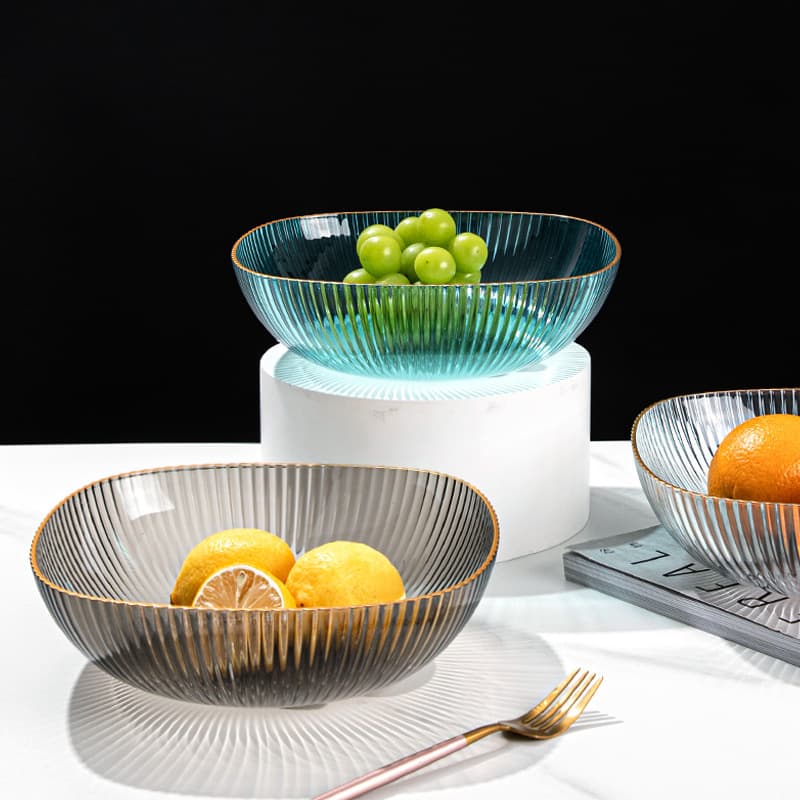 Prato de frutas de plástico de luxo simples luz doméstica restaurante prato de frutas vegetais brilhante engrossado fácil de limpar placa de armazenamento de lanche - imagem 5