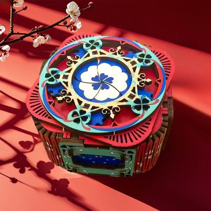 Caixa de música tridimensional criativa feita à mão, quebra-cabeças de madeira para o Dia de São Valentim, sistema de armazenamento, DIY, 3D, presente de aniversário - imagem 5