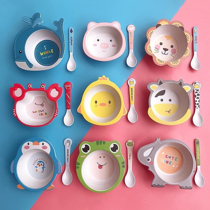 Conjunto infantil de desenho animado, cadeira alta, tigela de sopa para alimentação complementar - imagem 3