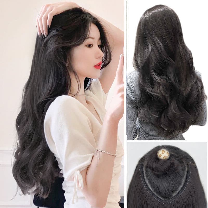 Peruca encaracolada, extensão de cabelo invisível, versão atualizada, adiciona volume - imagem 1