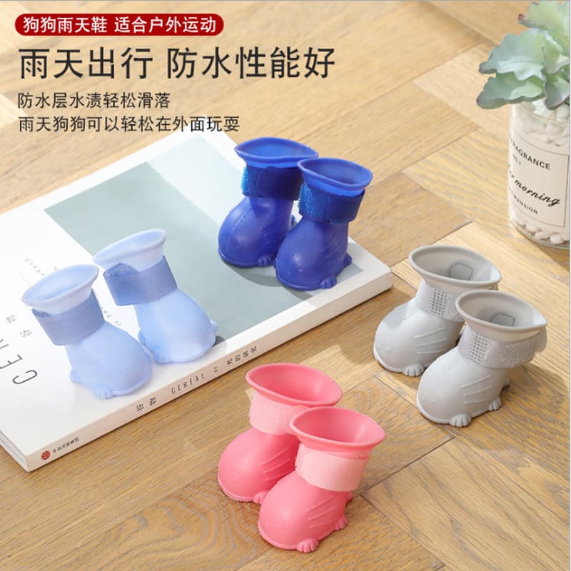 Sapatos para cães impermeáveis, antiderrapantes e resistentes ao desgaste, botas de chuva para cães ao ar livre, corte de unhas para animais de estimação, anti-arranhões, sapatos para gatos por atacado - imagem 3