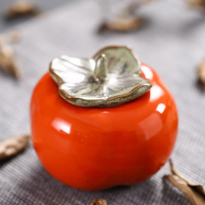 Lata de chá de caqui, lata de doces de casamento ruyi de caqui, lata de doces de presente de casamento, caixa de doces de cerâmica pequena loja feliz, preço especial - imagem 1
