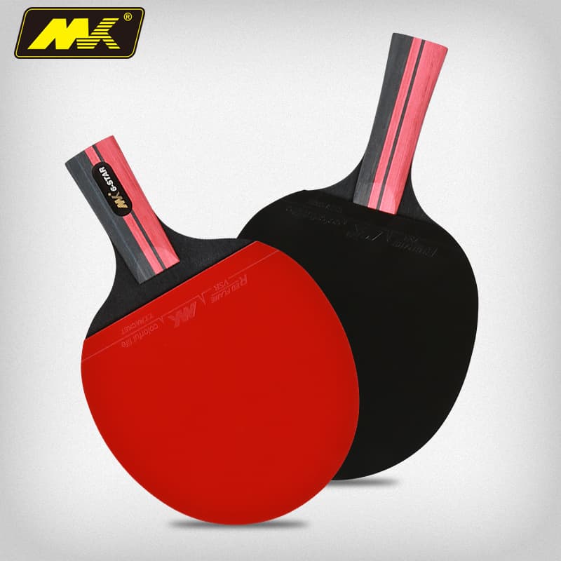 MK raquete de tênis de mesa seis 6 estrelas conjunto de raquete vermelho preto carbono rei pacote um conjunto de raquete de ping pong - imagem 3