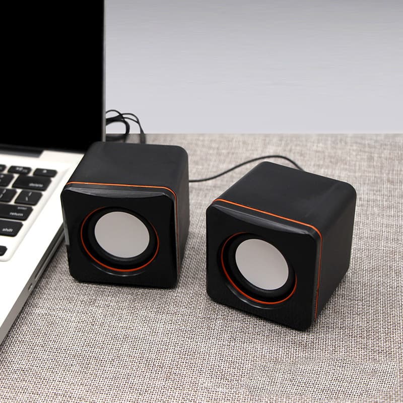 Cubo pequeno computador pequeno áudio 2.0 laptop desktop mini subwoofer com fio USB alto-falante de escritório em casa - imagem 3
