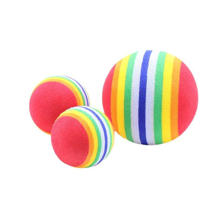 Bola de isopor, brinquedo de esponja elástica arco-íris, animal de estimação, gato - imagem 6