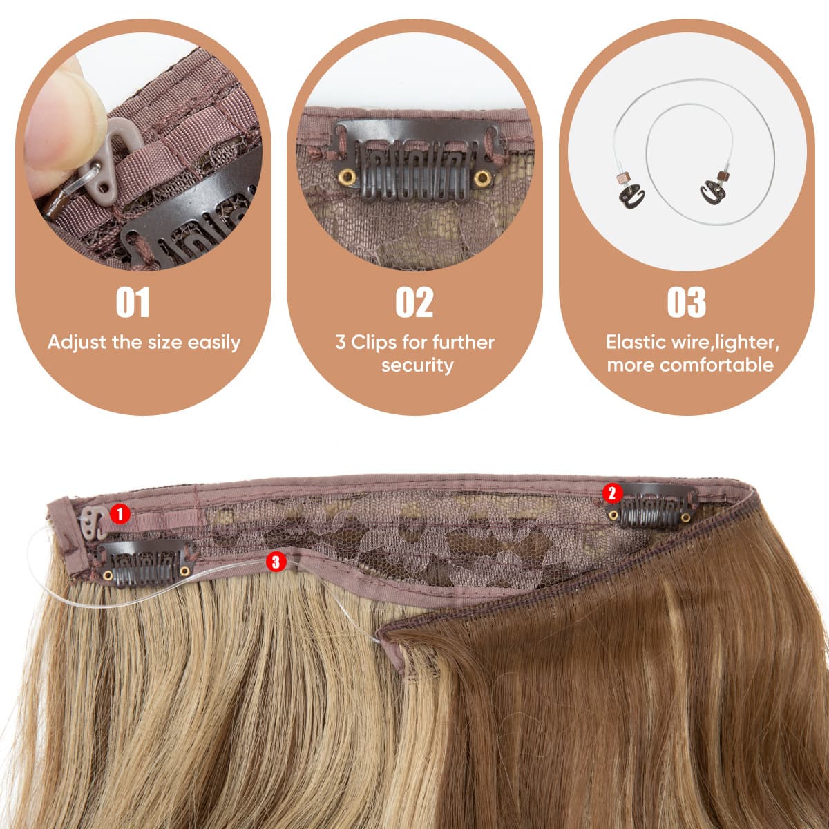 Peruca ondulada elegante, extensão de cabelo encaracolado, estilo europeu - imagem 4