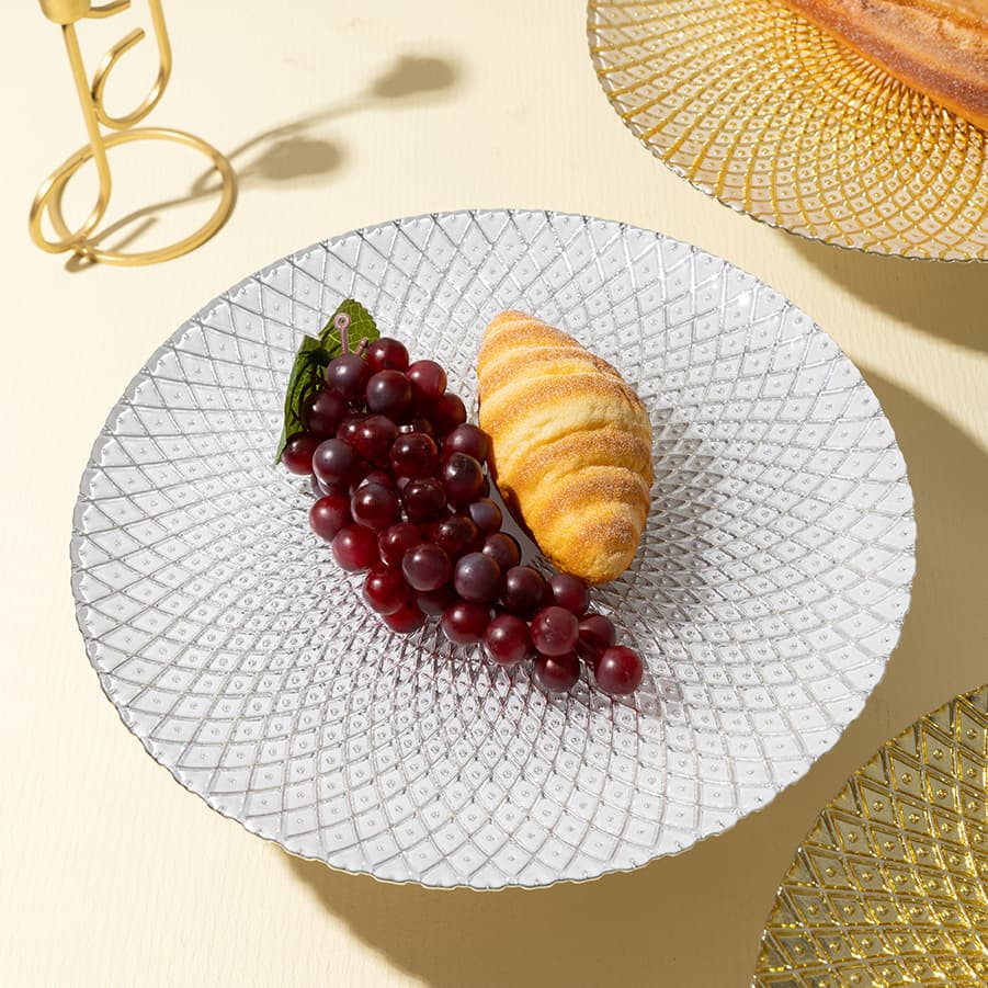 Luz europeia luxo high-end vidro alto pássaro pena placa de frutas sala de estar decoração placa de frutas tamanho grande placa de frutas redonda personalização - imagem 5
