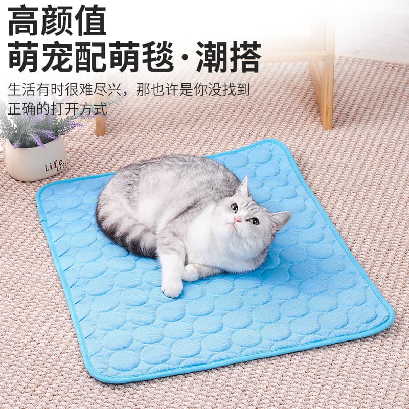 Popular animal de estimação verão sofá almofada tapete de chão cão tapete de gelo primavera e verão gato esteira de resfriamento de seda gelo esteira de dormir - imagem 5