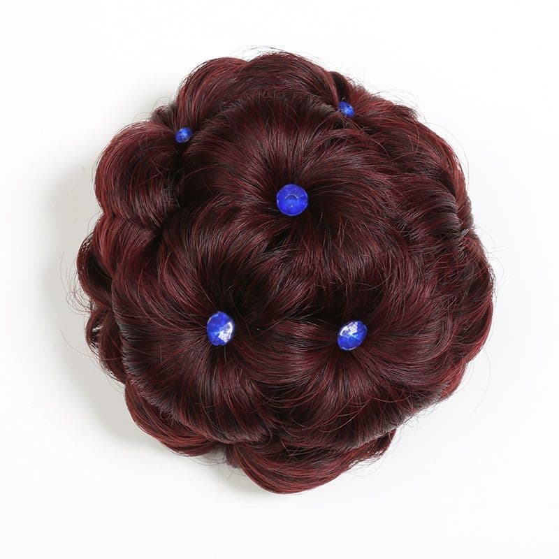 Peruca de virilha feminina, bolsa de peruca de nove flores com prendedor, peruca de cabelo de noiva trançada feminina - imagem 10