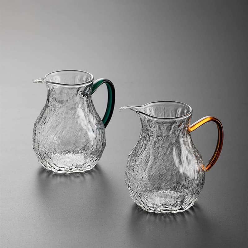 Copo justo de vidro martelado resistente ao calor estilo chinês, divisor de chá de vidro com alto teor de borosilicato espessado, acessórios de conjunto de chá kung fu, mar de chá - imagem 4