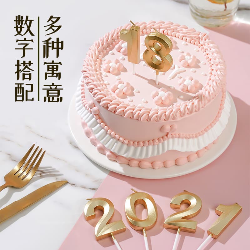 [歌剧院数字生日蜡烛金银色年龄字母蜡烛批发烘焙蛋糕装饰派对用品] - imagem 3