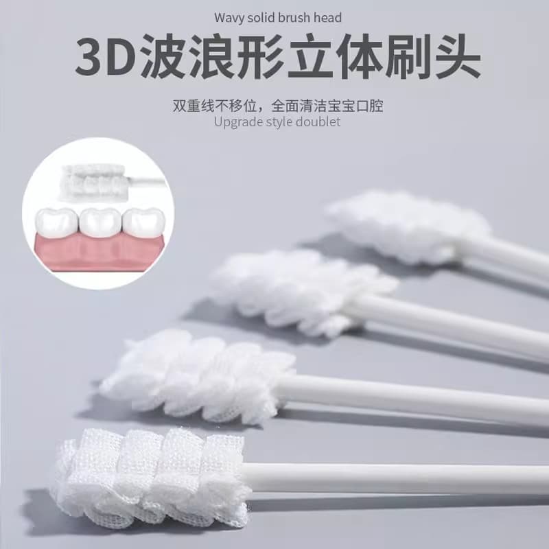 Cotonetes de algodão oral para recém-nascidos para bebês, escova, escova de dentes médica infantil - imagem 2