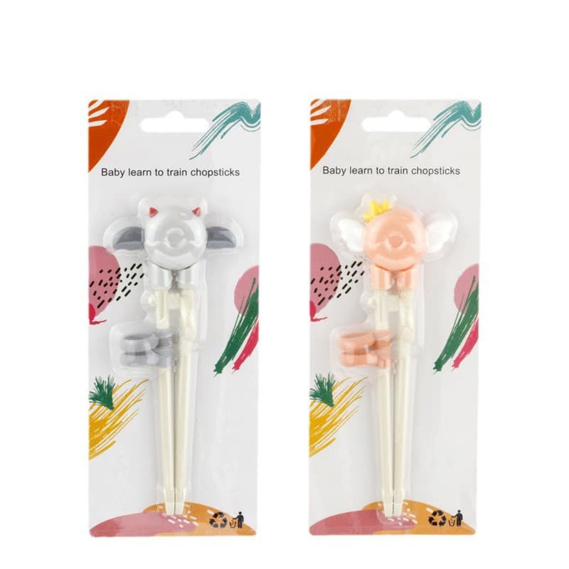 Pauzinhos infantis, prática portátil de desenho animado para treinamento de comida, talheres fofos para comida infantil - imagem 6