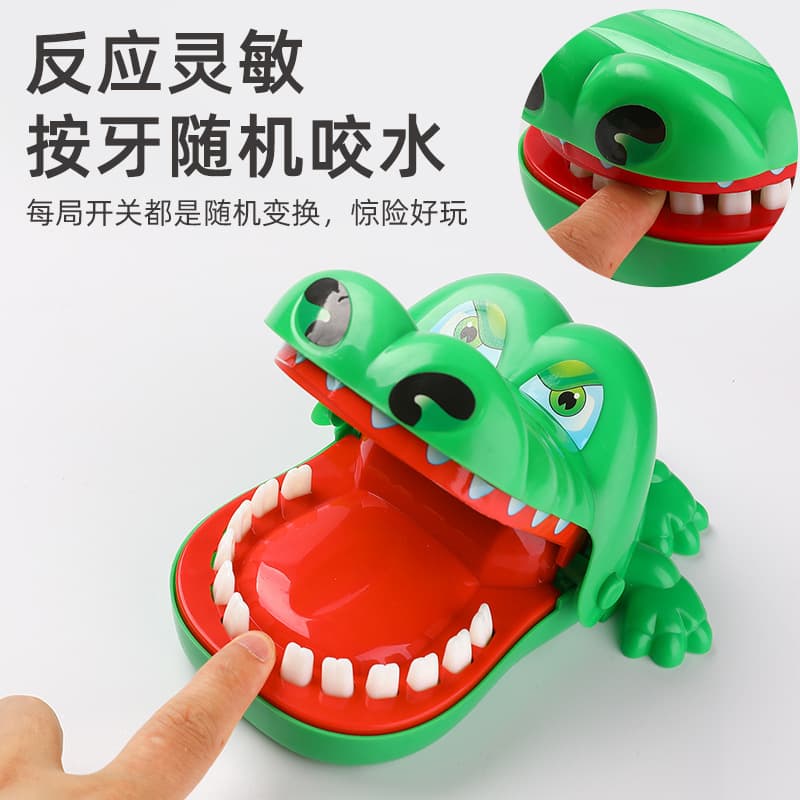 Brinquedo grande, peixes infantis, crocodilo, morde o dedo, jogos em família - imagem 3
