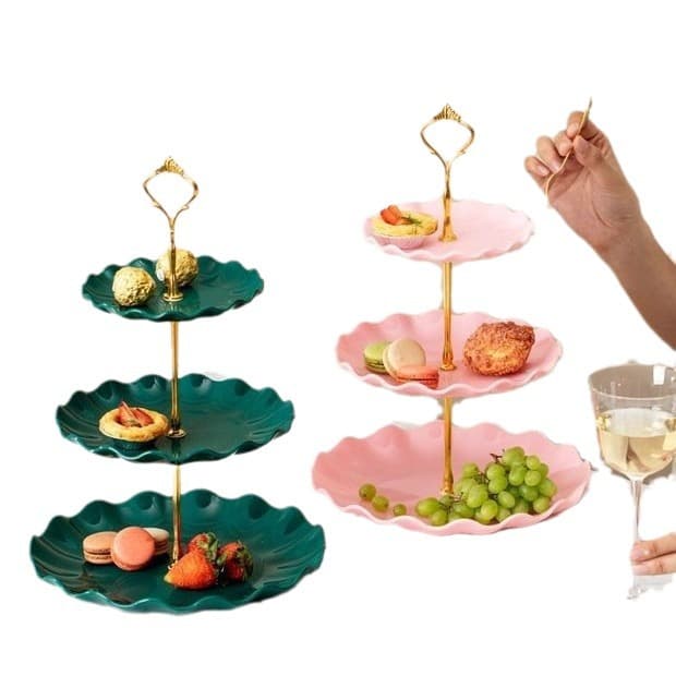 Suporte de bolo de plástico de alta aparência para sala de estar, multicamadas, frutas, festa de aniversário, lanche, doces, prato de sobremesa - imagem 5