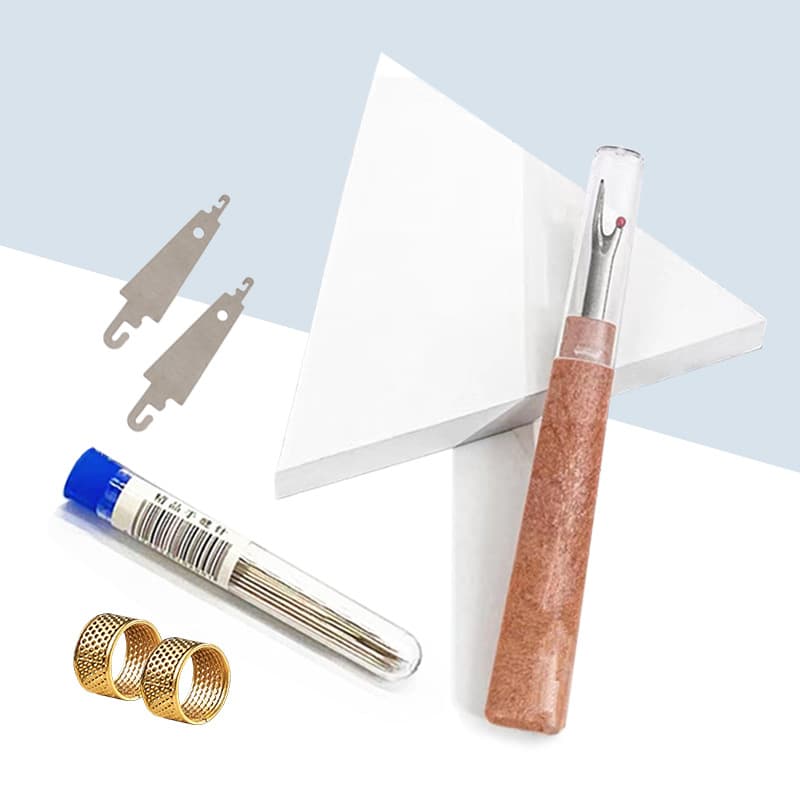 Conjunto de dedal de agulha de costura de olho grande doméstico, cabeça grande e pequena, removedor de costura de aço inoxidável, conjunto de combinação de 31 peças - imagem 4