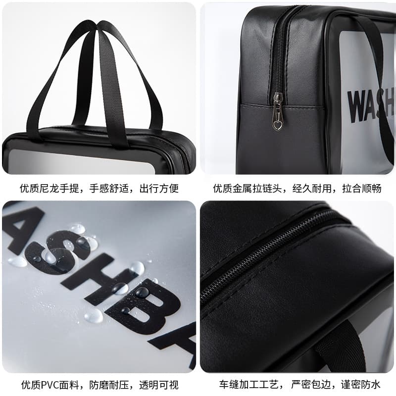 Bolsa organizadora portátil espaçosa à prova d'água para viajar em PVC, de alta qualidade - imagem 5