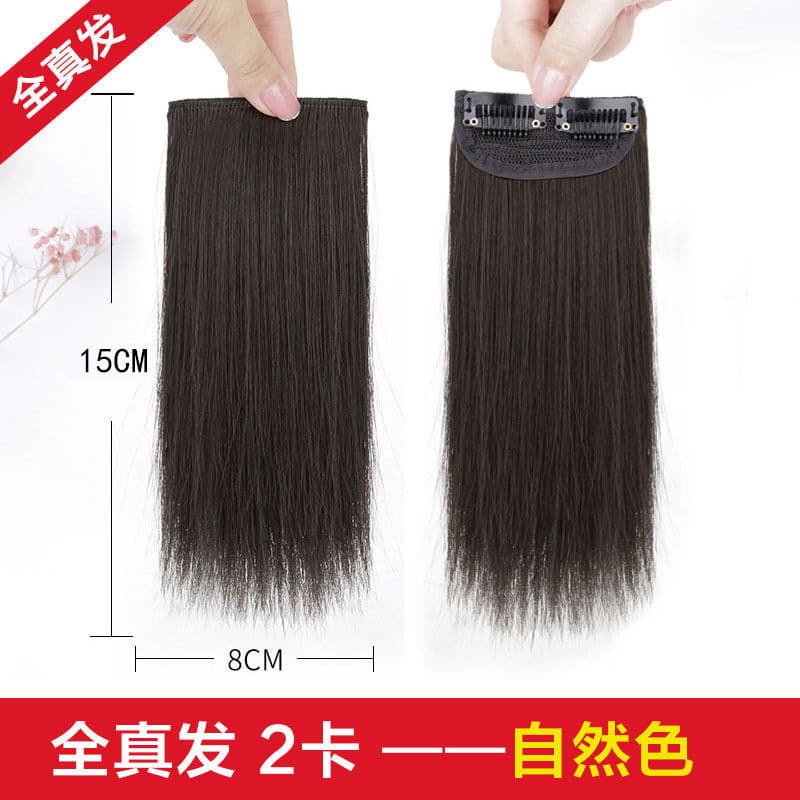 Pequena peruca invisível feita de cabelo real para o topo da cabeça, adiciona volume - imagem 14