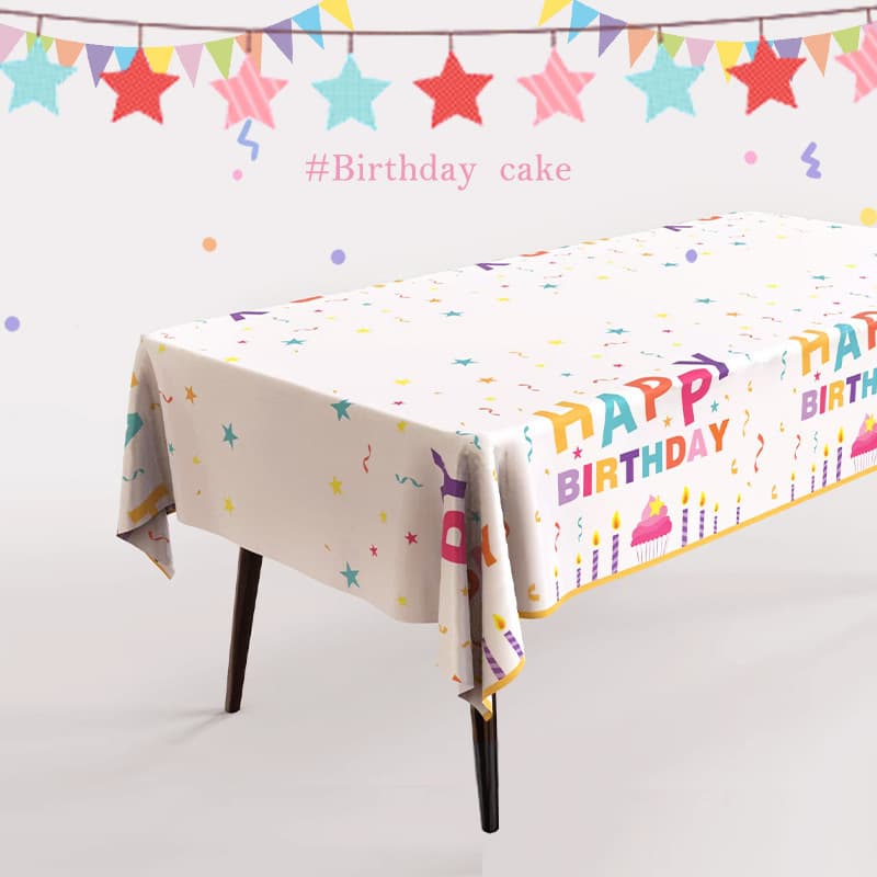 Festa primeiro bolo de aniversário descartável impresso toalha de mesa impermeável e à prova de óleo crianças meninos e meninas layout tema dos desenhos animados - imagem 1