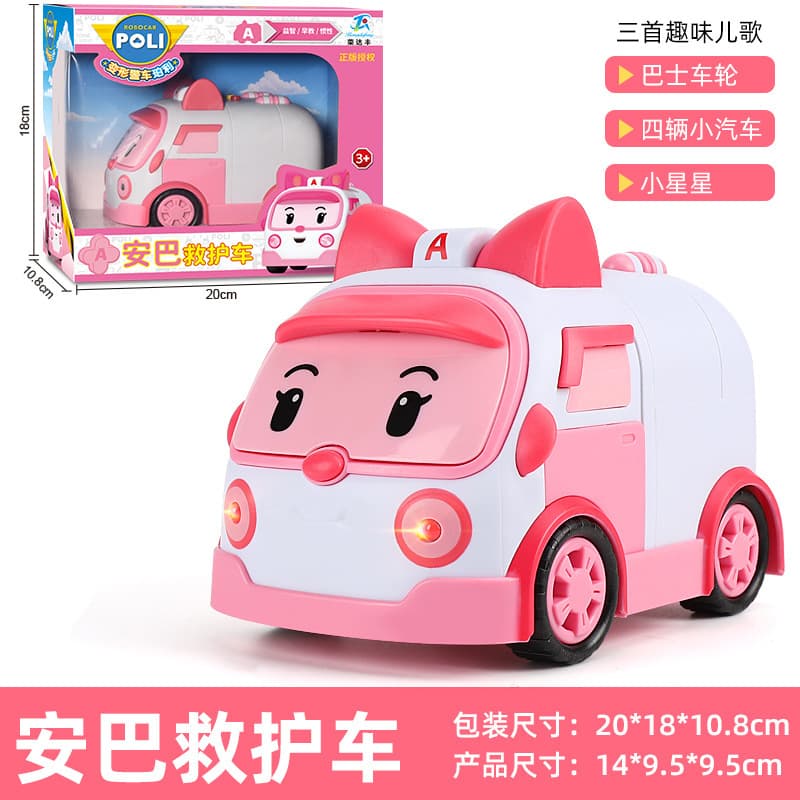 Grande transformador, carro de polícia de inércia, helicóptero, brinquedo musical leve, máquina inercial - imagem 8
