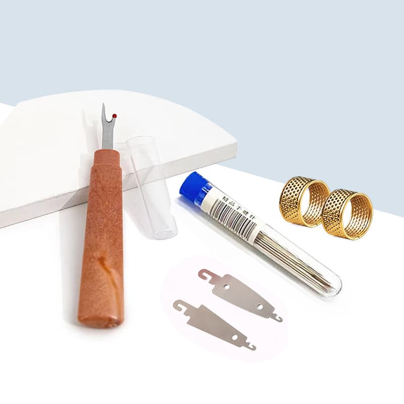 Conjunto de dedal de agulha de costura de olho grande doméstico, cabeça grande e pequena, removedor de costura de aço inoxidável, conjunto de combinação de 31 peças - imagem 3