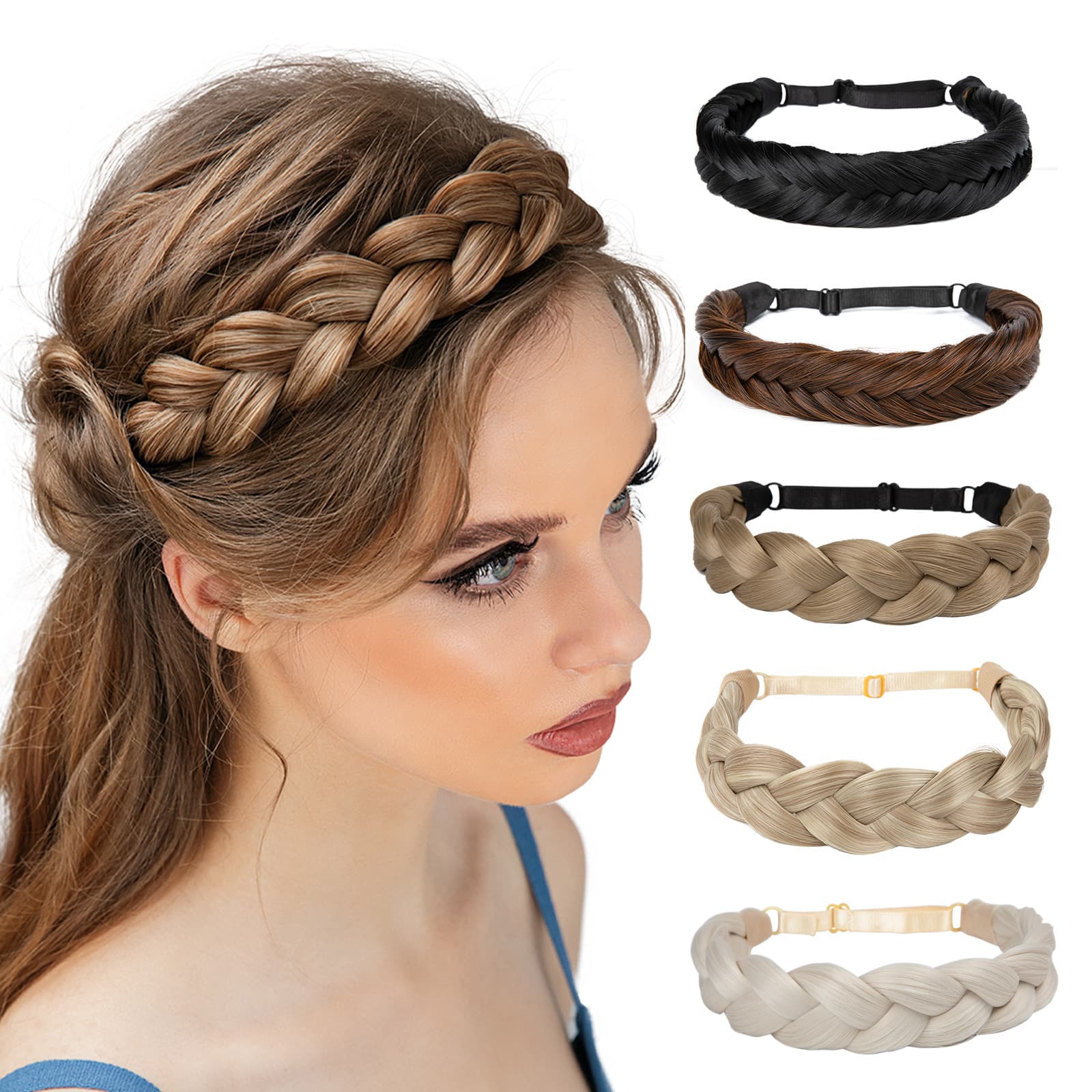 (Comércio transfronteiriço), peruca, acessório de cabelo para trançar cabelo com rabo de cavalo, trança tecida artesanal, estilo europeu - imagem 1