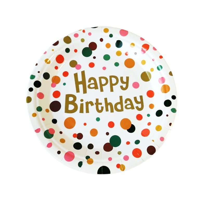 Placa de papel descartável extra grossa biodegradável, utensílios de mesa para bolo, aniversário, chá da tarde, prato de bolo - imagem 5