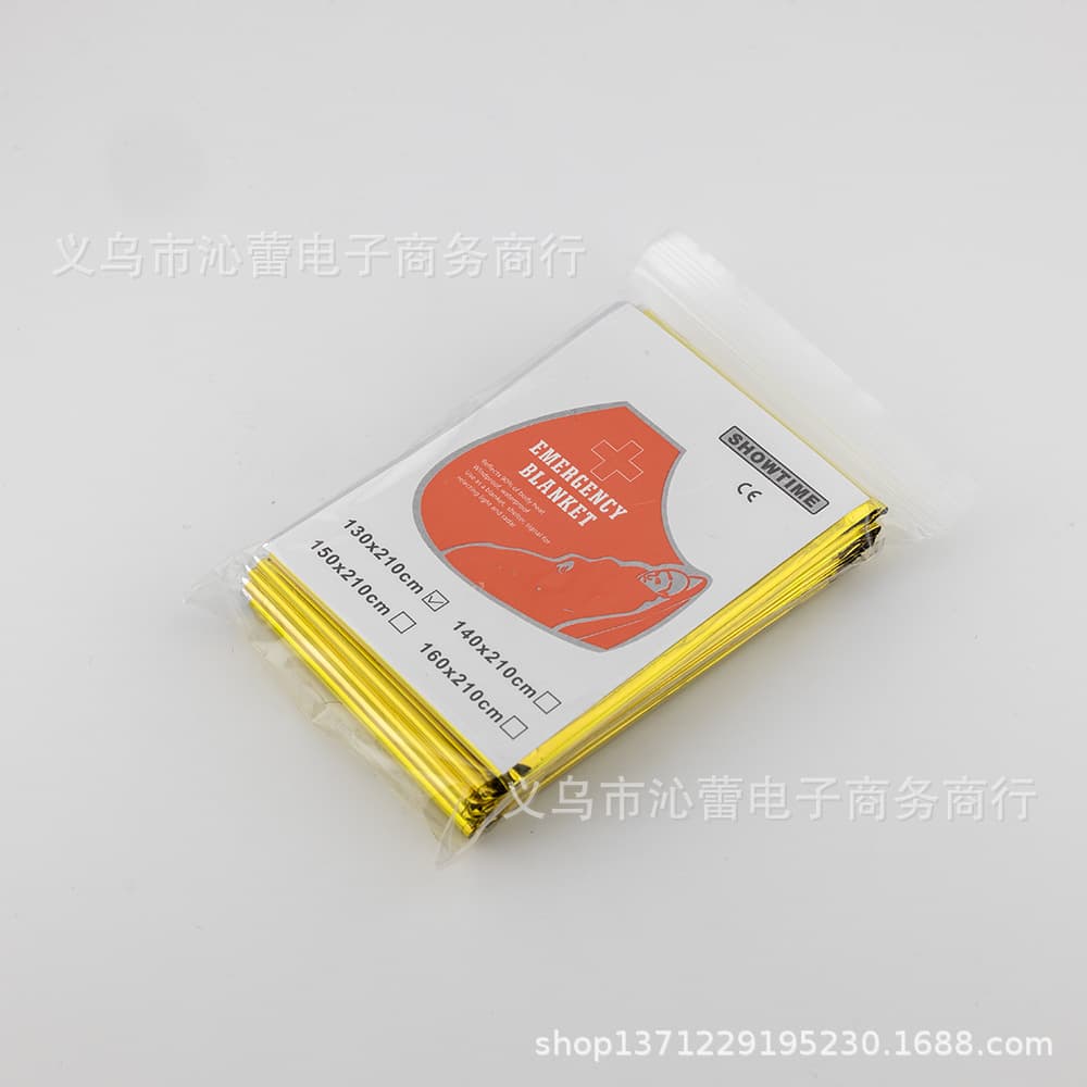 Cobertor térmico de primeiros socorros de emergência para salvar vidas ao ar livre, cobertor de emergência dourado prateado, cobertor de sobrevivência - imagem 3