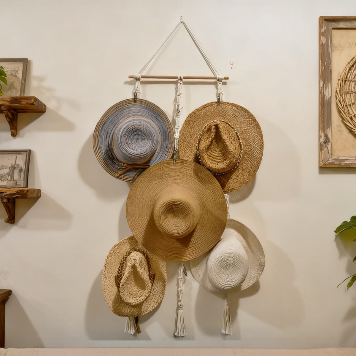 Chapéu tecido, sistema de armazenamento, DIY, estilo boho - imagem 4