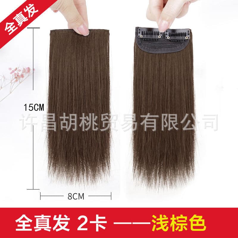 Pequena peruca invisível feita de cabelo real para o topo da cabeça, adiciona volume - imagem 18
