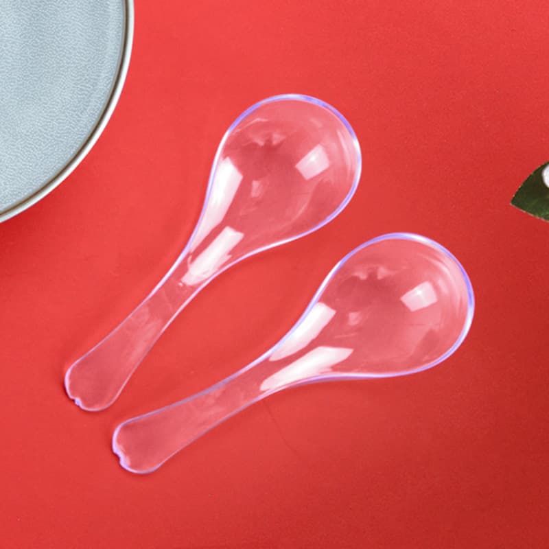 喇叭花 Colher pequena descartável de plástico polipropileno, 9cm - imagem 4
