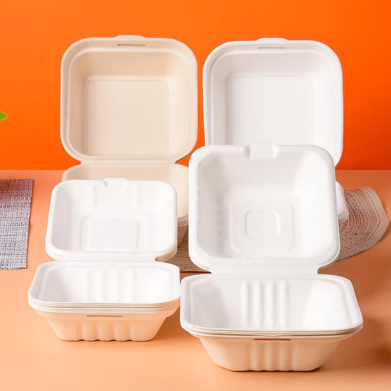 Internet celebridade manteiga bolo de arroz caixa de embalagem bolo lancheira caixa de hambúrguer de polpa de papel caixa de rolo de bolo biodegradável criativo aquecível - imagem 1