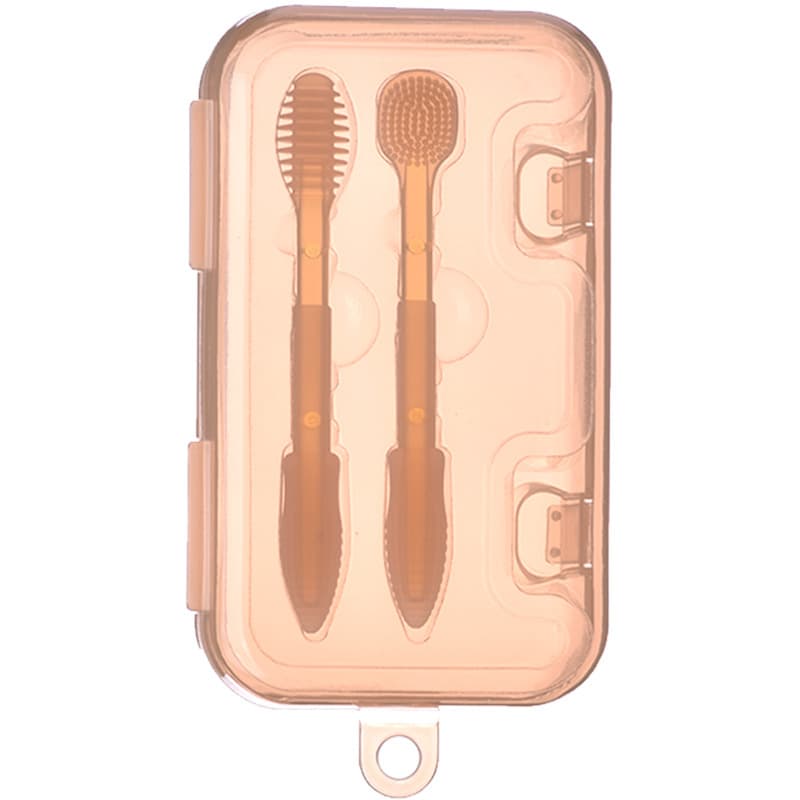 Caixa de armazenamento, conjunto infantil, escova de dentes de silicone macio, (Física), 0-18 meses - imagem 5