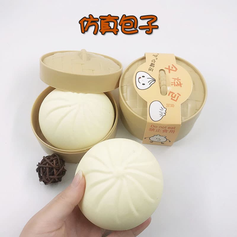 Pãezinhos grandes simulados, rebote lento e beliscável, pãezinhos de porco grelhados, brinquedos de descompressão, macarrão falso, pessoa inteira xiaolongbao atacado - imagem 1