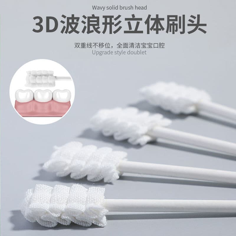 Escova de dentes higiênica oral infantil para recém-nascidos, cotonetes macios de gaze - imagem 4