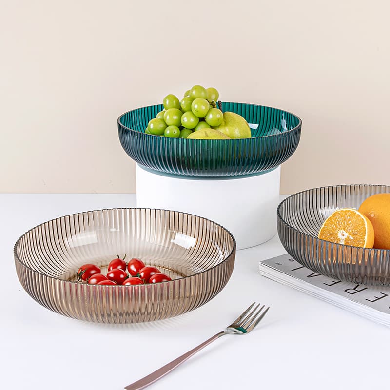 Material para animais de estimação prato de frutas lanche chinês diário jantar prato de frutas doméstico três cores simples prato de lanche de frutas - imagem 3