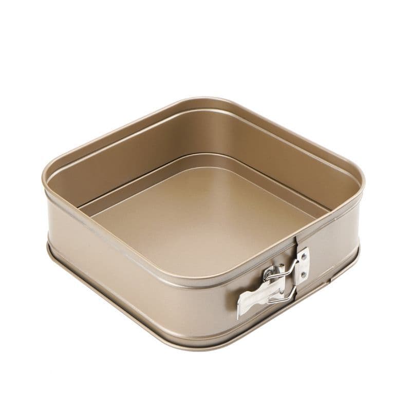 Conjunto de cinco peças para cozimento dourado, caixa de torradas, assadeira de pizza com 6 copos de muffin, molde de bolo com trava quadrada - imagem 5