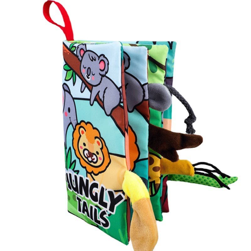 Livro de pano para bebês, educação precoce, alegre, bebê, crianças, montessori, magnata, inquebrável, tridimensional, cauda, livro de pano - imagem 6