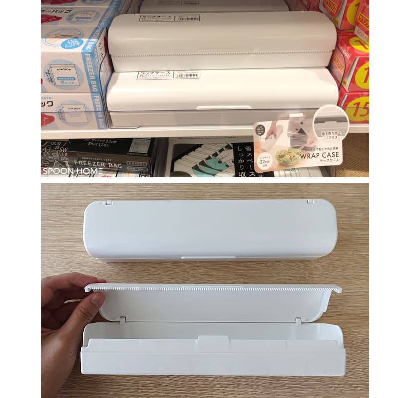 Japão importou filme aderente armazenamento cortador caixa de corte pe alimentos filme aderente divisor caixa de corte de papel da folha de alumínio - imagem 4