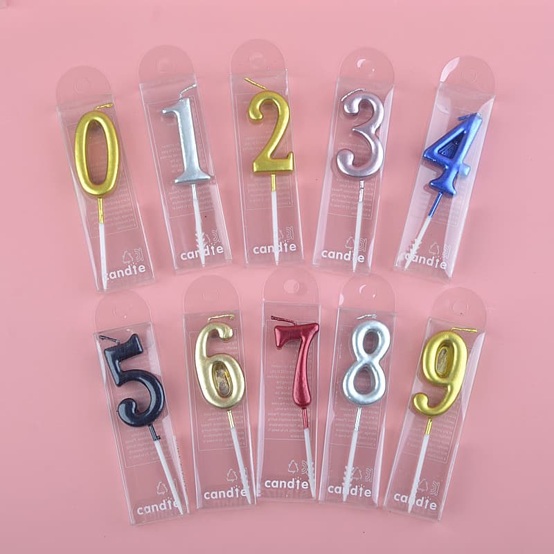 Velas para decoração de bolo de festa de aniversário, números banhados a ouro, prata, rosa, requintado, números de aniversário, fornecimento de fabricante - imagem 3