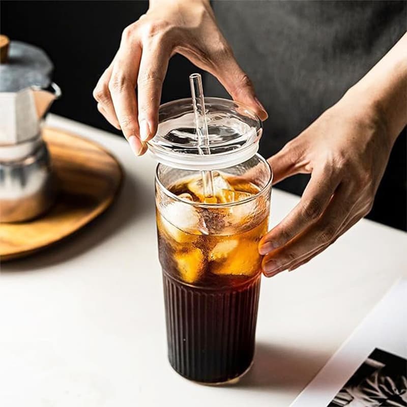 Xícara de chá de plástico, copo de café espaçoso com vidro - imagem 2