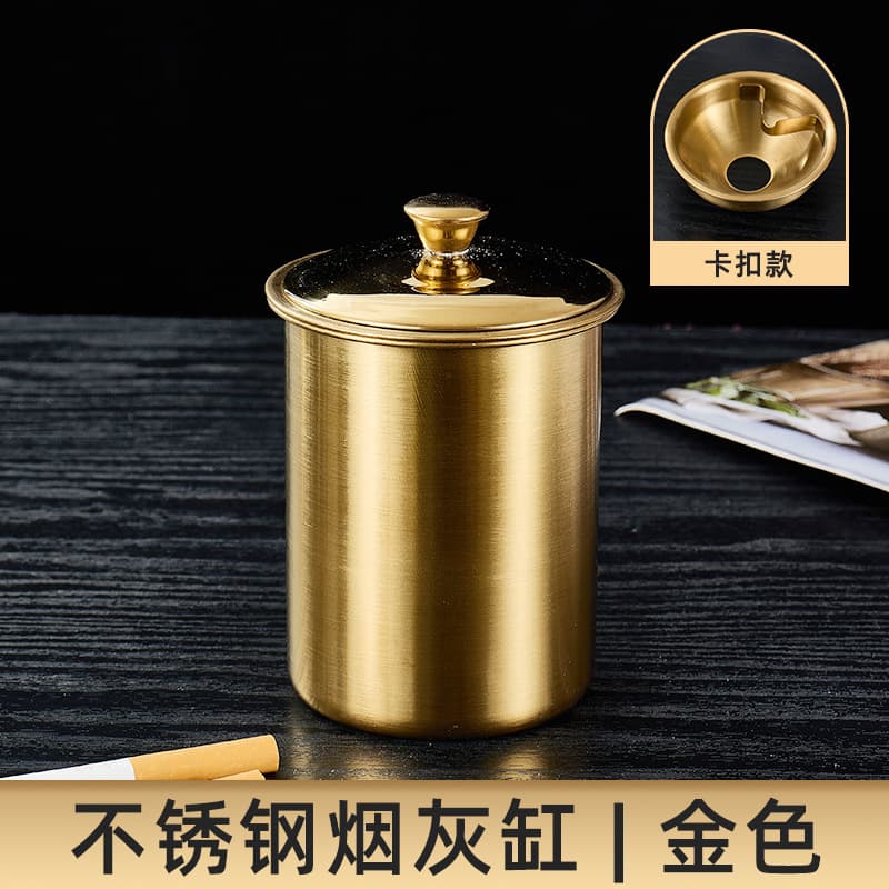 (Comércio transfronteiriço), cinzeiro dourado em aço inoxidável para hotel, sistema de armazenamento de alta qualidade - imagem 10