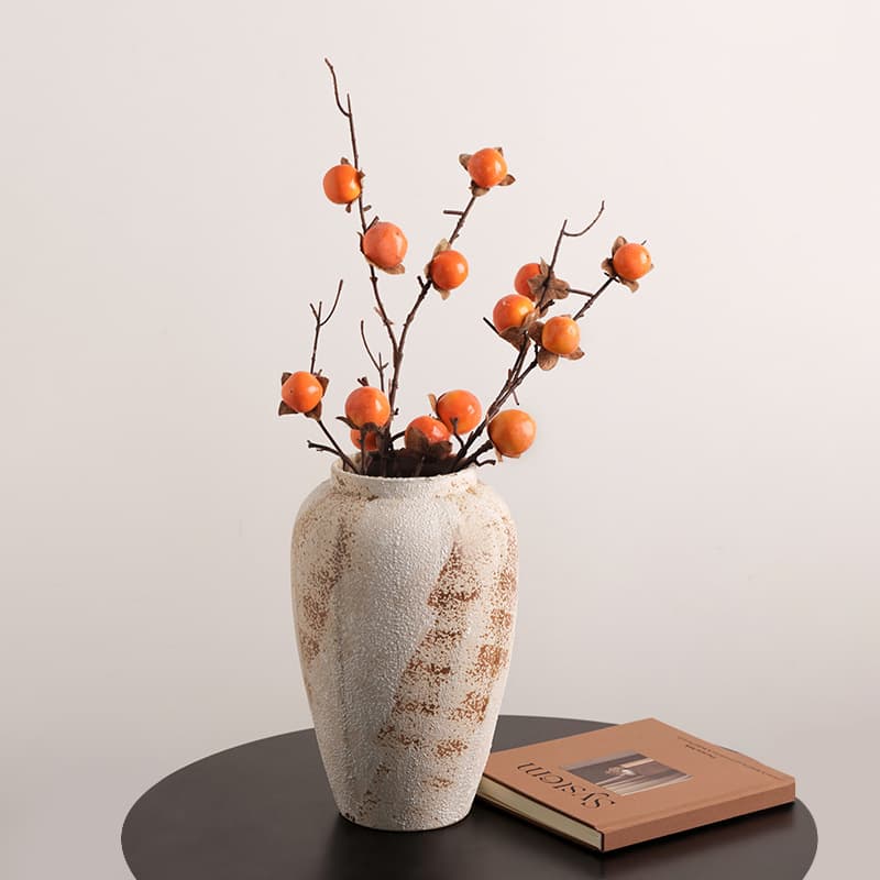 Jingdezhen vaso de cerâmica retrô novo estilo chinês pote de cerâmica estilo wabi-sabi vaso de arranjo de flores de alta qualidade enfeites de decoração de sala de estar - imagem 4