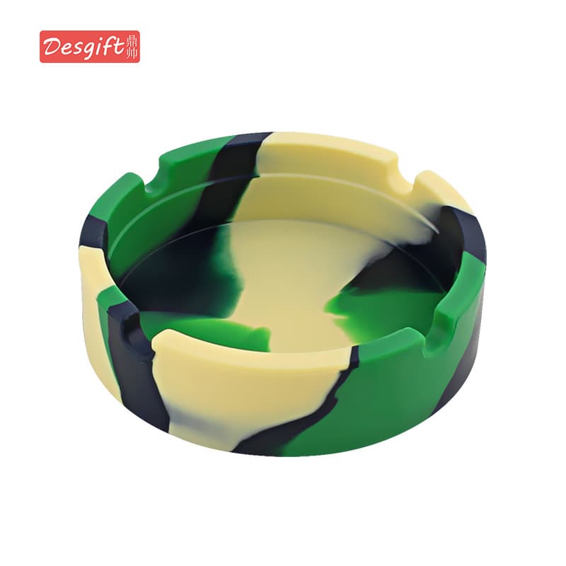 Transfronteiriço venda quente cinzeiro de silicone padrão camuflagem cor misturada caixa cinzeiro redondo internet café ktv logotipo impresso - imagem 22