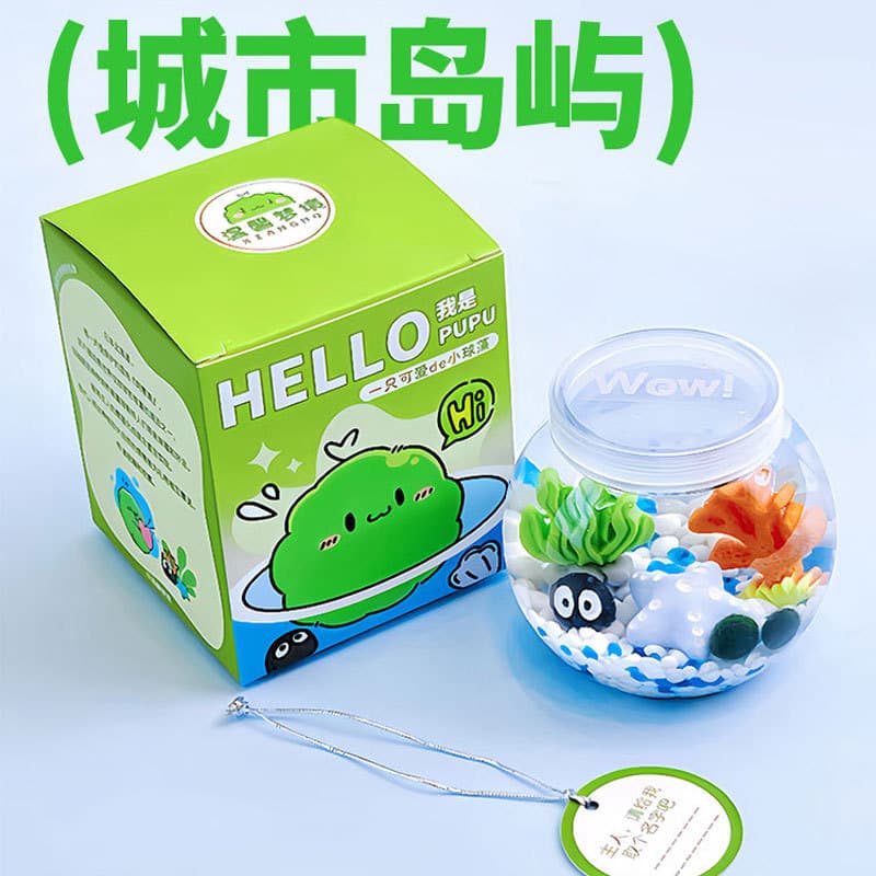marimo bola de algas marinhas ilha urbana micro paisagem garrafa ecológica escritório planta hidropônica solução nutritiva de chlorella - imagem 1