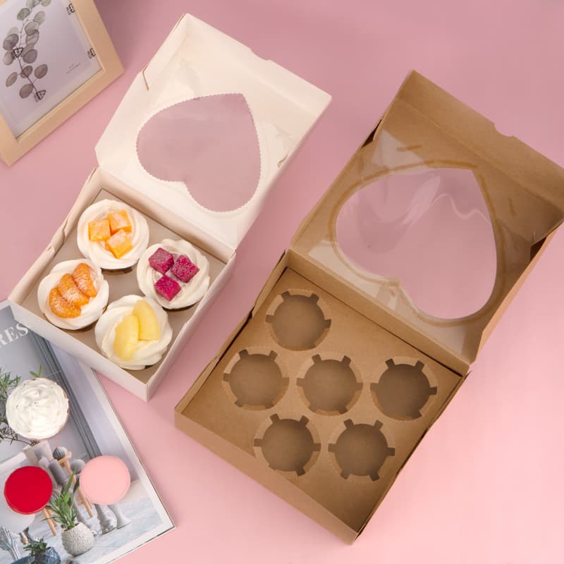 Desconto grátis 4 compartimentos 6 compartimentos caixa de muffin cupcake caixa de amor cupcake pastelaria mousse copo caixa de embalagem mooncake - imagem 3