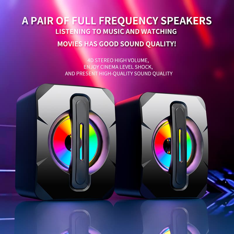 Cross-border RGB desktop laptop celular alto-falante doméstico USB com fio mini subwoofer desktop pequeno áudio - imagem 3