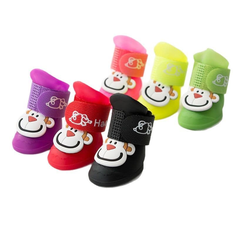 Sapatos de cachorro não podem ser jogados fora Botas de chuva de silicone para animais de estimação Capas para pés de gato Sapatos de pelúcia para cachorrinhos Sapatos de gato são essenciais para animais de estimação quando viajam - imagem 6