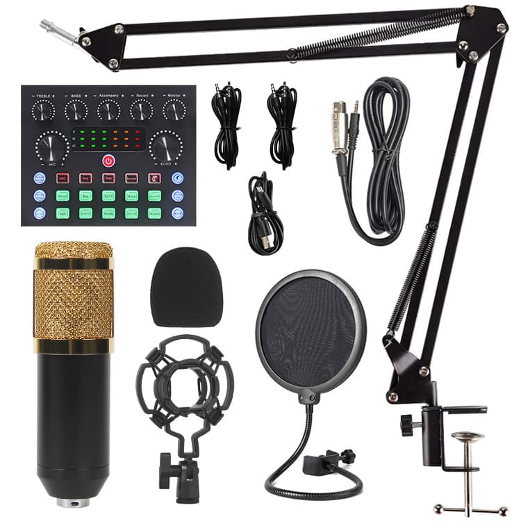 Microfone de lapela sem fio J.I.Y S8 + conjunto de suporte para placa de som V8 Douyin Live Karaokê - imagem 6